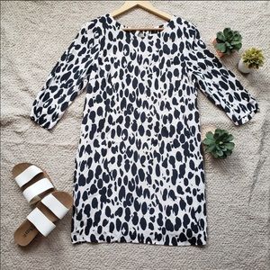BODEN WHITE/BLACK TUNIC 3/4 SLEEVE DRESS